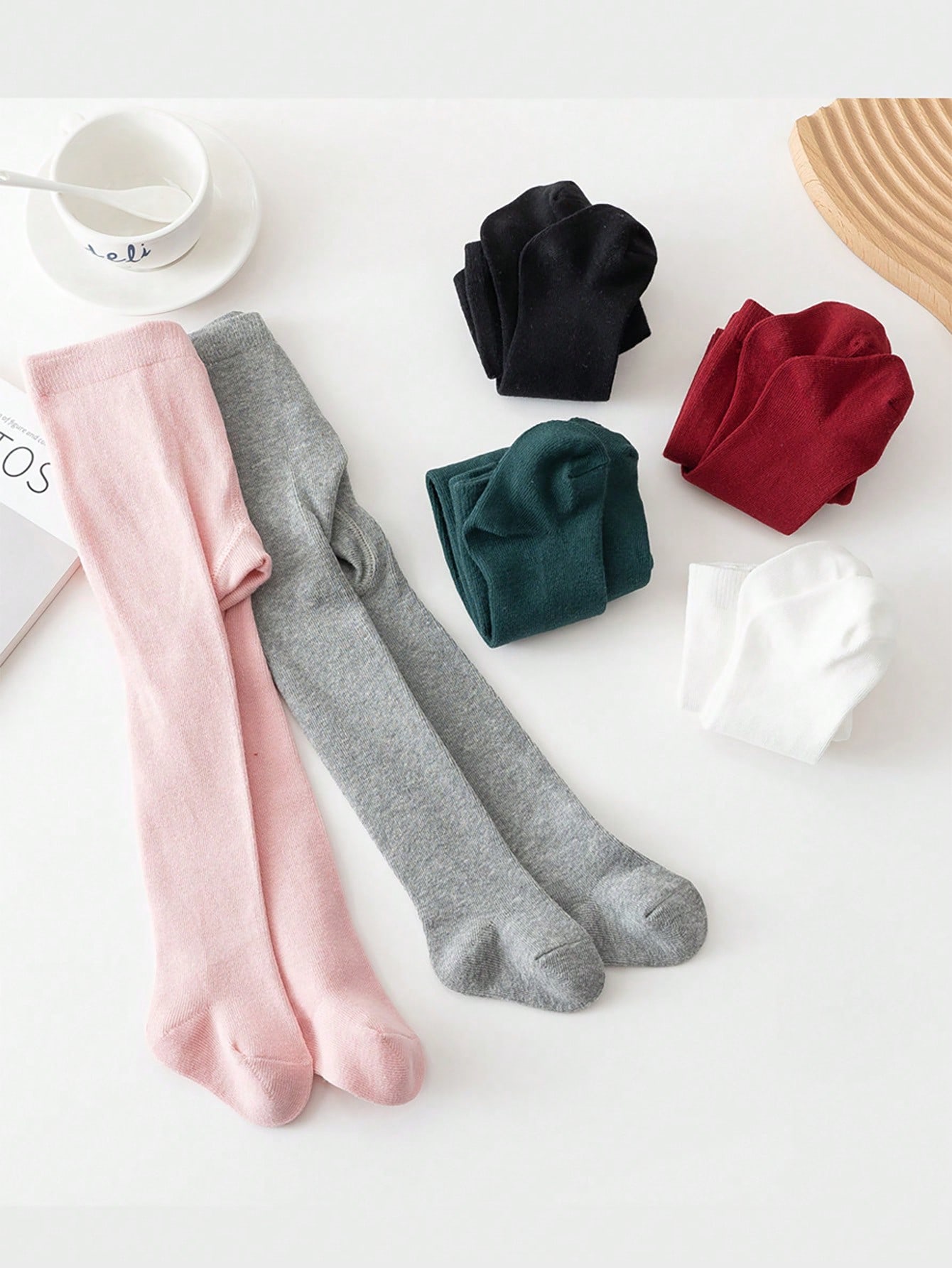 AliExpress New Baby Girls Pantyhose Newborn Elastic Waist Solid Color Stockings Slim Fit Socks Tights for Casual Daily, view 2