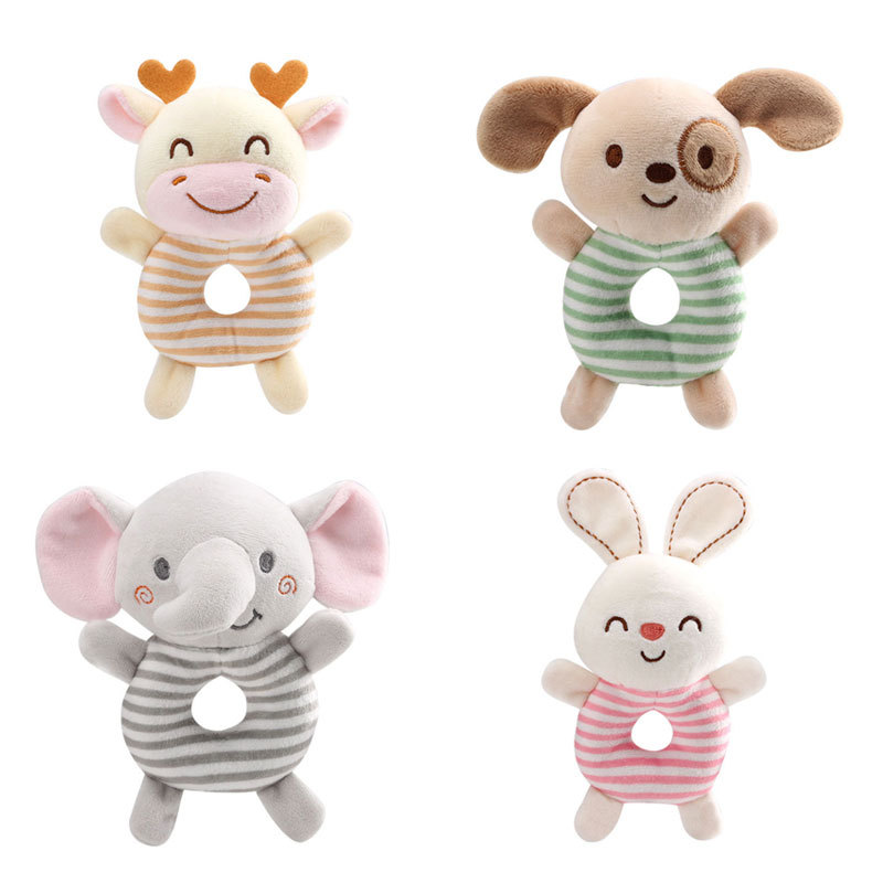 AliExpress New Baby Rattle Toys Cartoon Animals Plush Infant Hand Ring Bed Toys for Newborn 0-24 Months Toddler Early Educational Toy