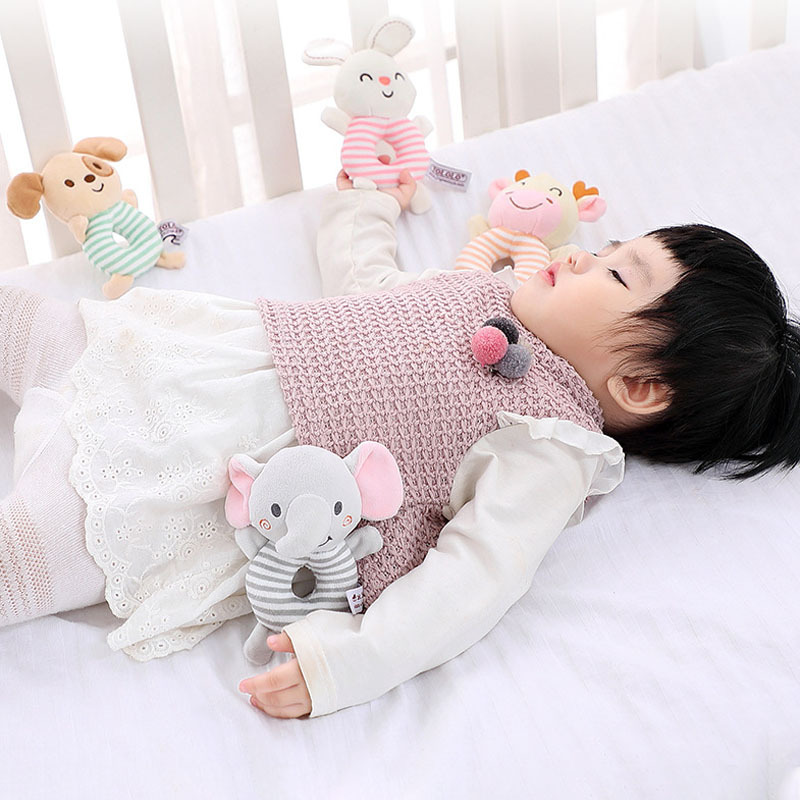AliExpress New Baby Rattle Toys Cartoon Animals Plush Infant Hand Ring Bed Toys for Newborn 0-24 Months Toddler Early Educational Toy, view 2