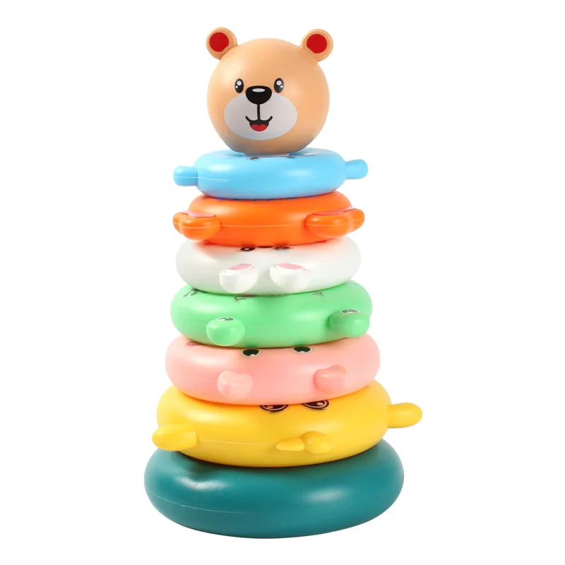 AliExpress New Baby Toys 0-12 Montns Puzzle Pyramid Tower Cup Stacking Toys Montessori Educational Beach Kids Pool Bathtub Toy Kids Gift, view 2