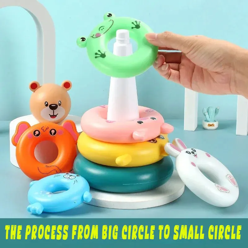 AliExpress New Baby Toys 0-12 Montns Puzzle Pyramid Tower Cup Stacking Toys Montessori Educational Beach Kids Pool Bathtub Toy Kids Gift, view 3
