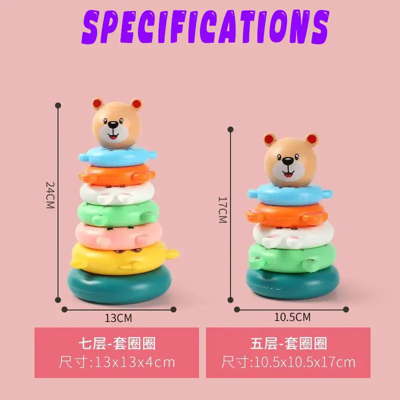 AliExpress New Baby Toys 0-12 Montns Puzzle Pyramid Tower Cup Stacking Toys Montessori Educational Beach Kids Pool Bathtub Toy Kids Gift, view 5