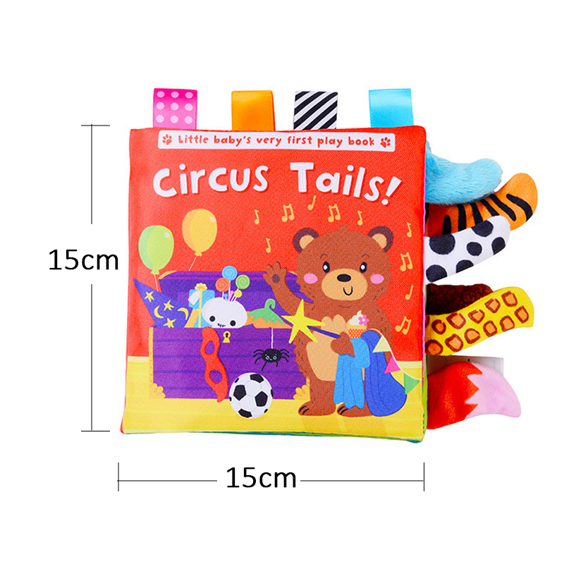 AliExpress New Baby Toys Cartoon Animals Tail Baby Cloth Book Educational Ringed Paper Cloth Book Toys Enlightenment Baby Toys 0 12 Months, view 6