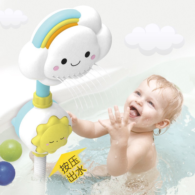 AliExpress New Bath Toys for Baby Water Game Clouds Model Faucet Shower Water Spray Toy for Children Squirting Sprinkler Bathroom Kids Gift