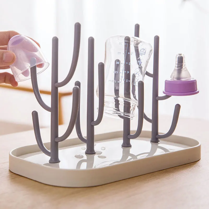 AliExpress New Bottle Dry Rack Baby Bottle Drain Drying Racks Blue Pink Baby Bottle Cleaning Dryer Drainer Storage Drying Rack