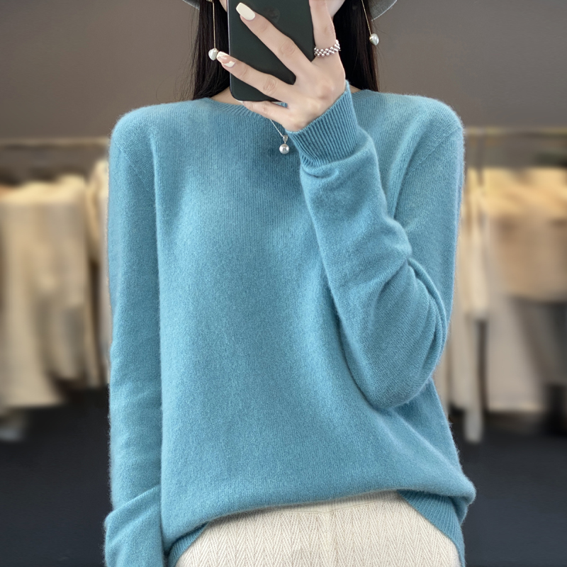 AliExpress New Cashmere Sweater for Women in Autumn and Winter 100% Merino Wool Fashion O-neck Warm Pullover Top, view 4