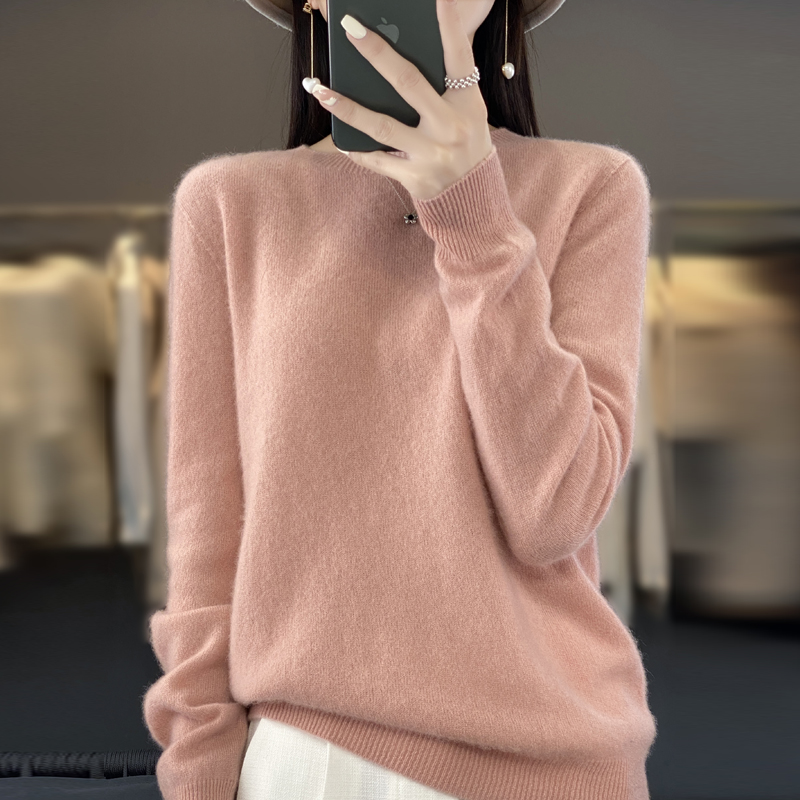 AliExpress New Cashmere Sweater for Women in Autumn and Winter 100% Merino Wool Fashion O-neck Warm Pullover Top, view 5