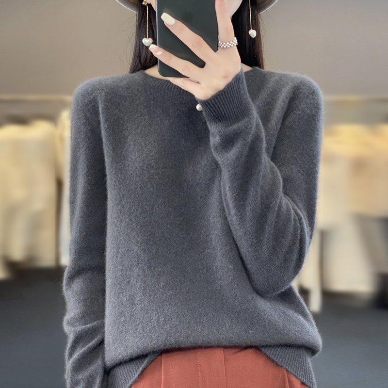 AliExpress New Cashmere Sweater for Women in Autumn and Winter 100% Merino Wool Fashion O-neck Warm Pullover Top, view 6