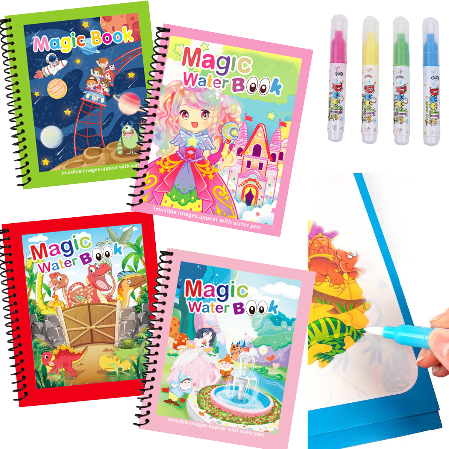 AliExpress NEW Children Animal Cartoon Painting Book Magic Water Book with Water Pen for Kids Birthday Christmas New Year Gift for Kids