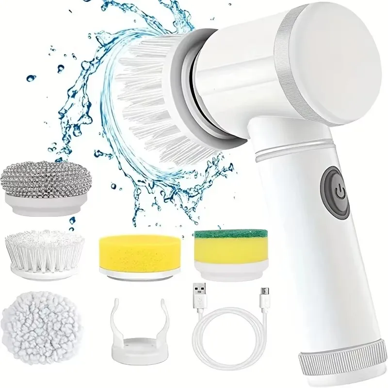 AliExpress Cordless Electric Spin Scrubber with 5 Brush Heads
