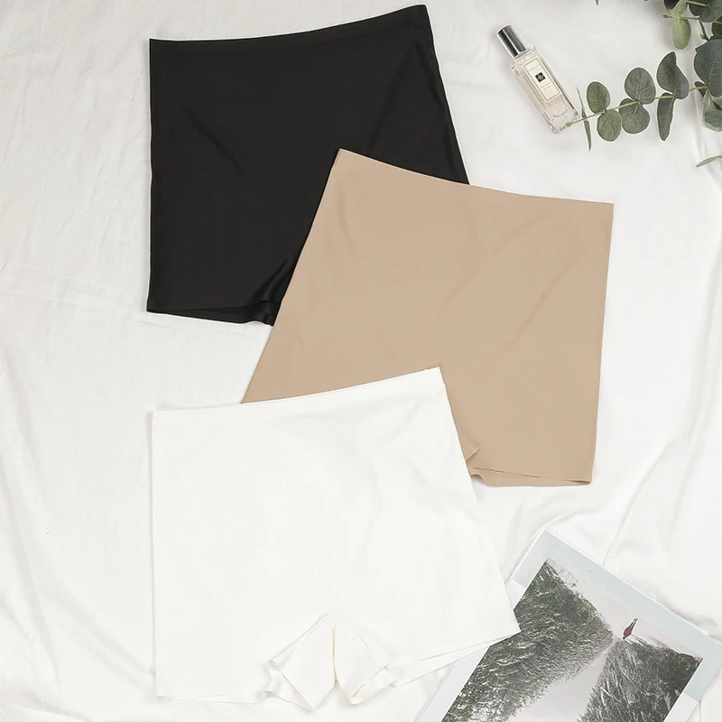 AliExpress New Design Ladies Seamless Ice Silk Solid Biker Shorts Boxer Short Leggings Sports Yoga Pants Women's Shorts Panties T1584, view 6