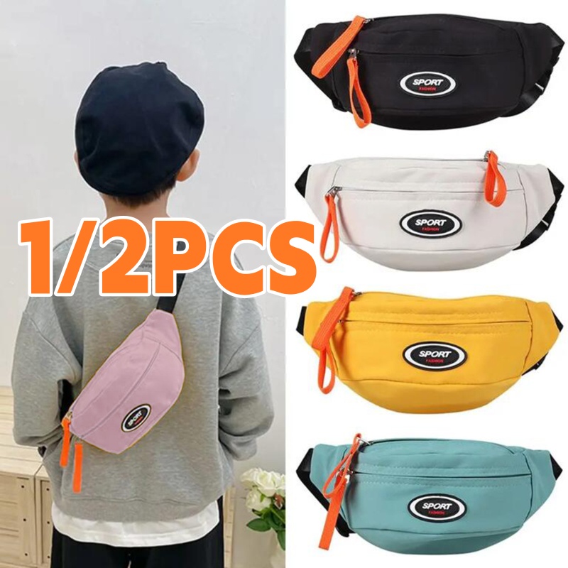 AliExpress New Fashion Cute Children's Chest Bag One Shoulder Crossbody Fanny Pack Canvas Diagonal Bag Girl Boy Zipper Bag Coin Purse