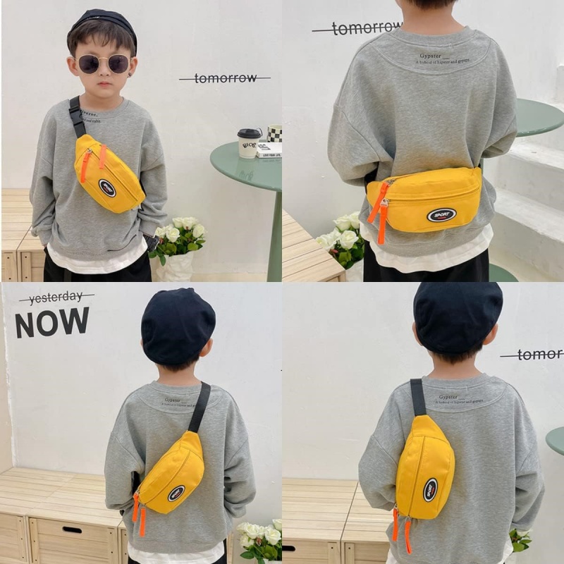 AliExpress New Fashion Cute Children's Chest Bag One Shoulder Crossbody Fanny Pack Canvas Diagonal Bag Girl Boy Zipper Bag Coin Purse, view 2