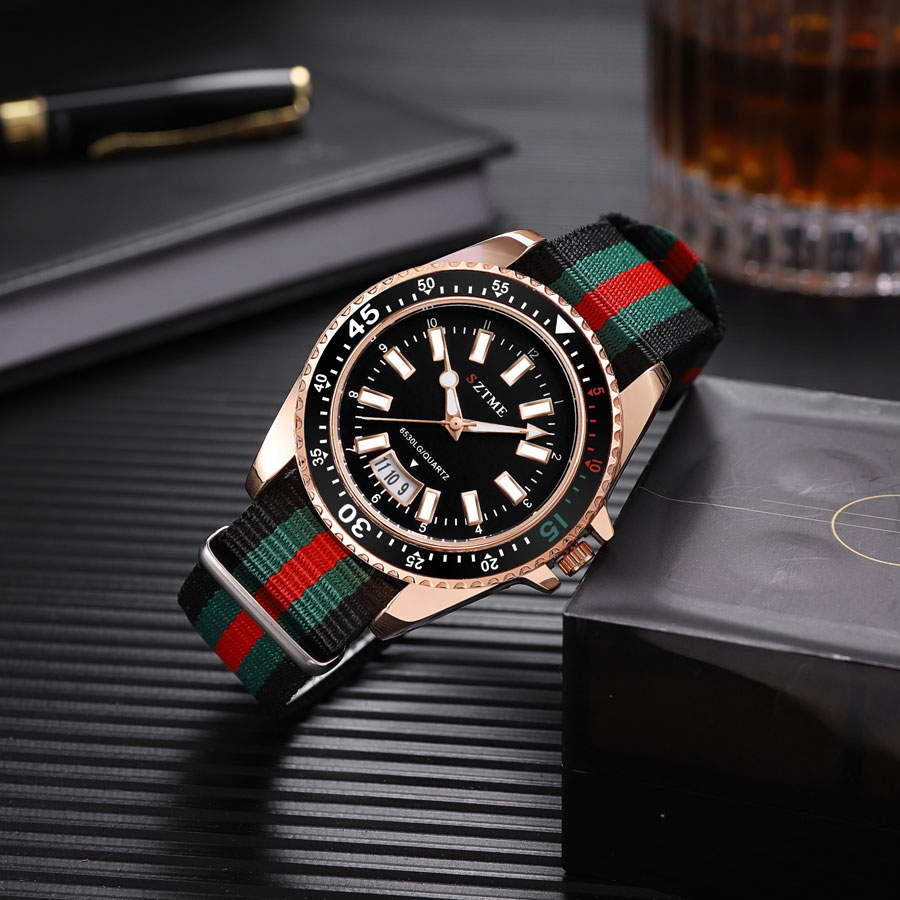 AliExpress Nylon Strap Calendar Quartz Watch with Night Light
