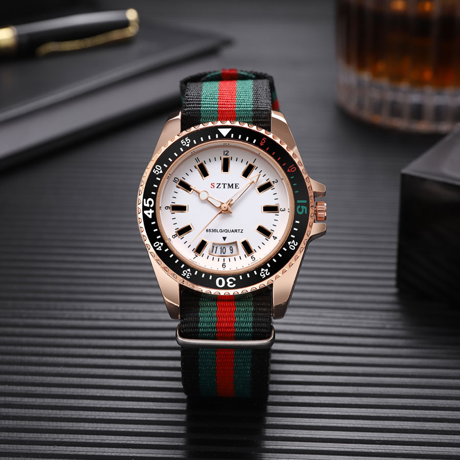 AliExpress Nylon Strap Calendar Quartz Watch with Night Light, view 2