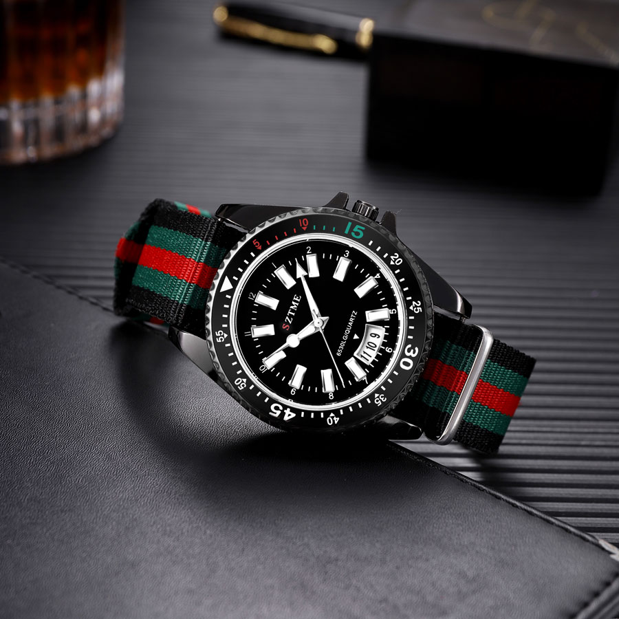 AliExpress Nylon Strap Calendar Quartz Watch with Night Light, view 3