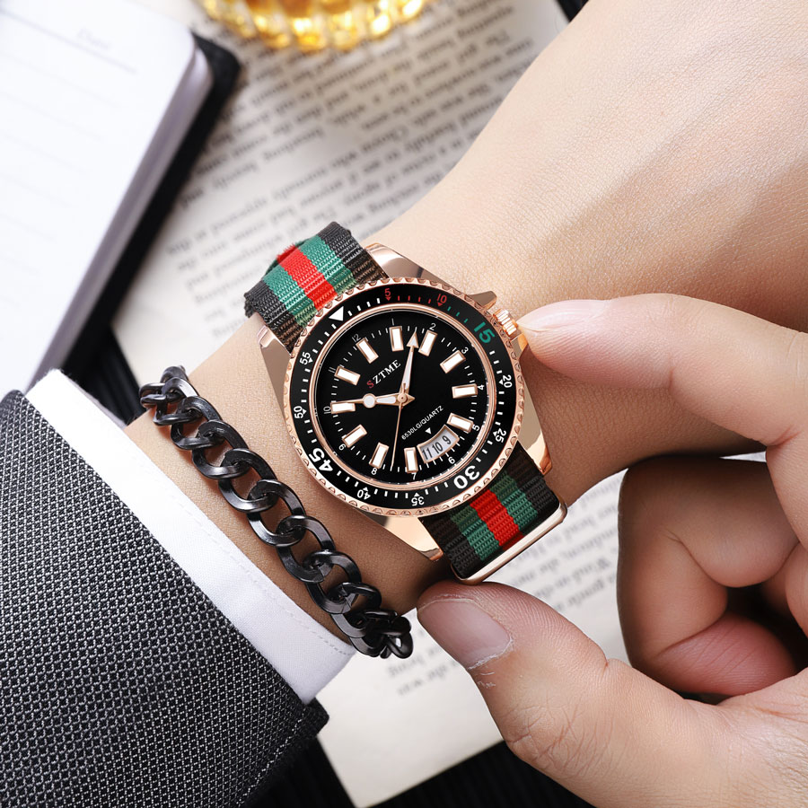AliExpress Nylon Strap Calendar Quartz Watch with Night Light, view 5