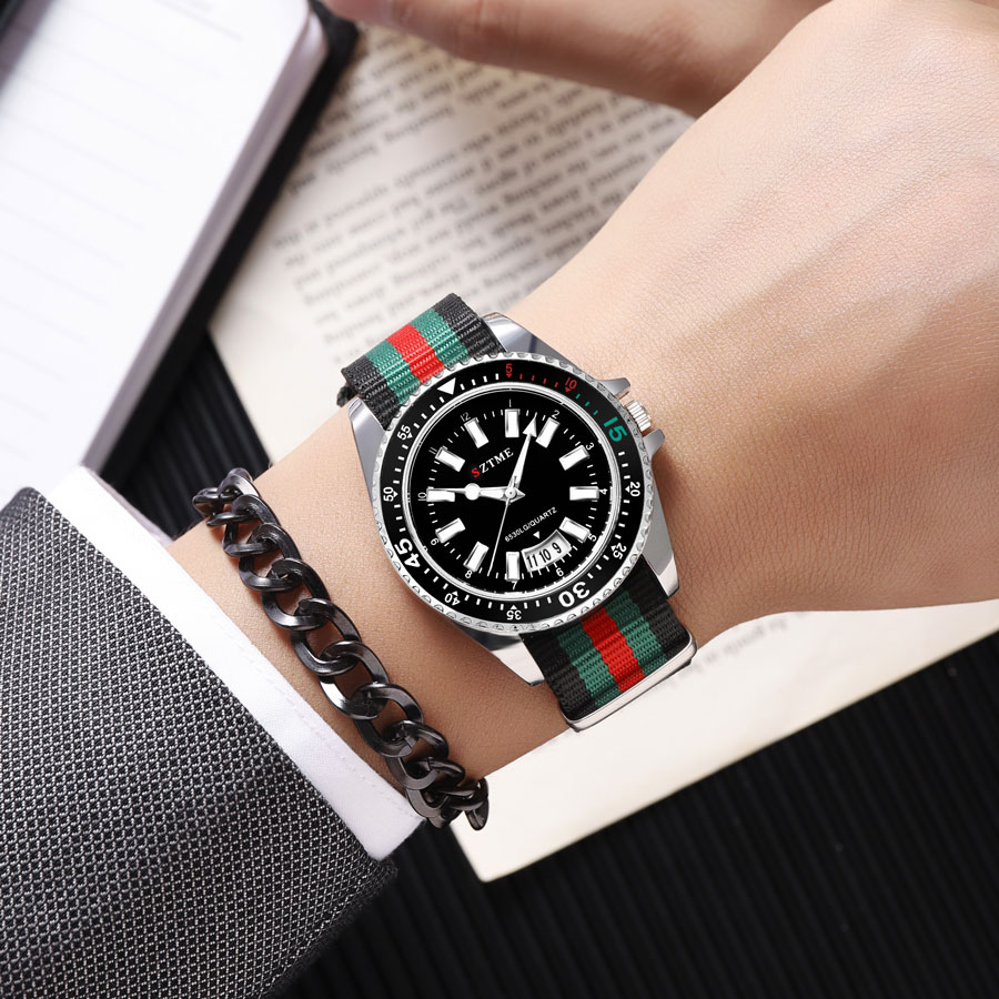 AliExpress Nylon Strap Calendar Quartz Watch with Night Light, view 6