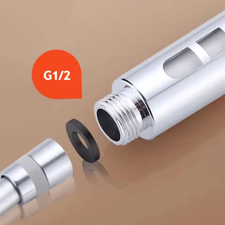 AliExpress New High Pressure Water Saving Filter Shower Head 5 Modes Handheld Shower Head One Button Stop Bathroom Accessories Set, view 6
