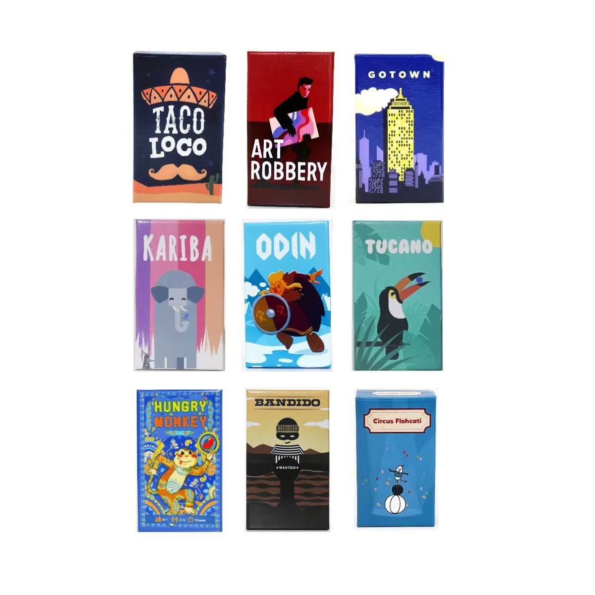 AliExpress NEW Hot Games - Tucano | Odin | Art Robbery | Kariba | GoTown | Bandido | Hungry Monkey | Taco Loco Fun Party Game ﻿