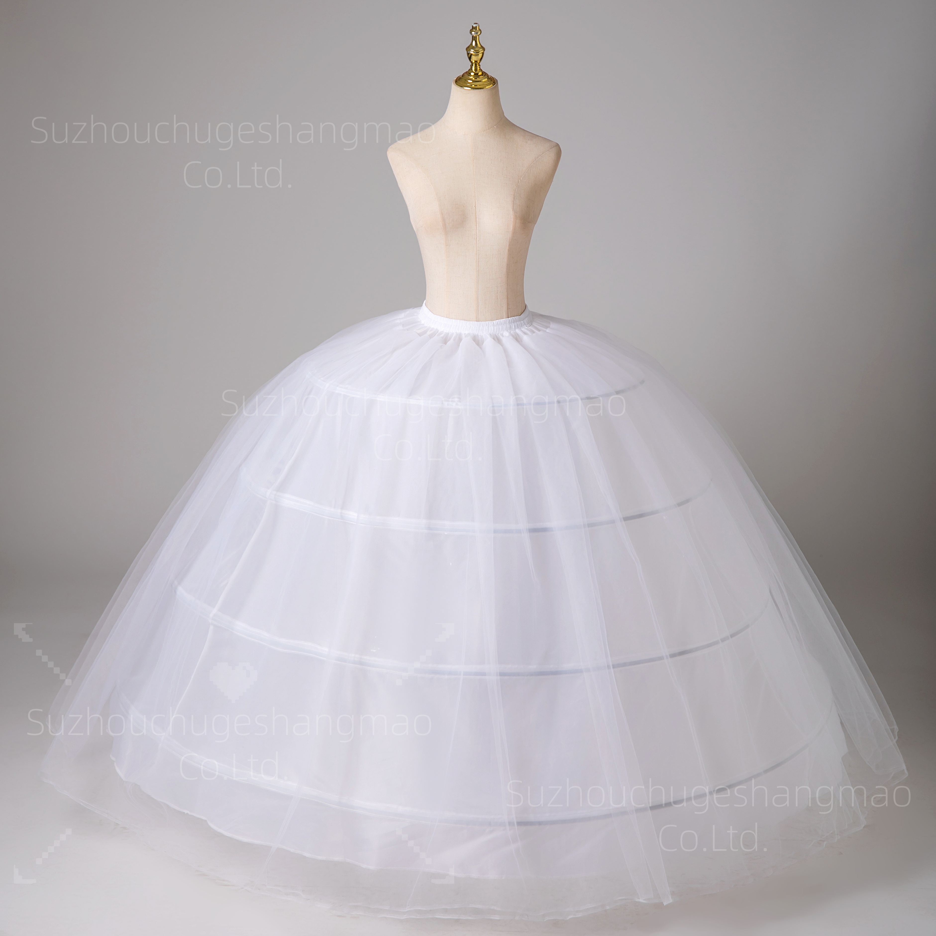 AliExpress New Hot Sell 4 Hoops Big White Petticoat Super Fluffy Crinoline Slip Underskirt For Wedding Dress Bridal Gown In Stock, view 4