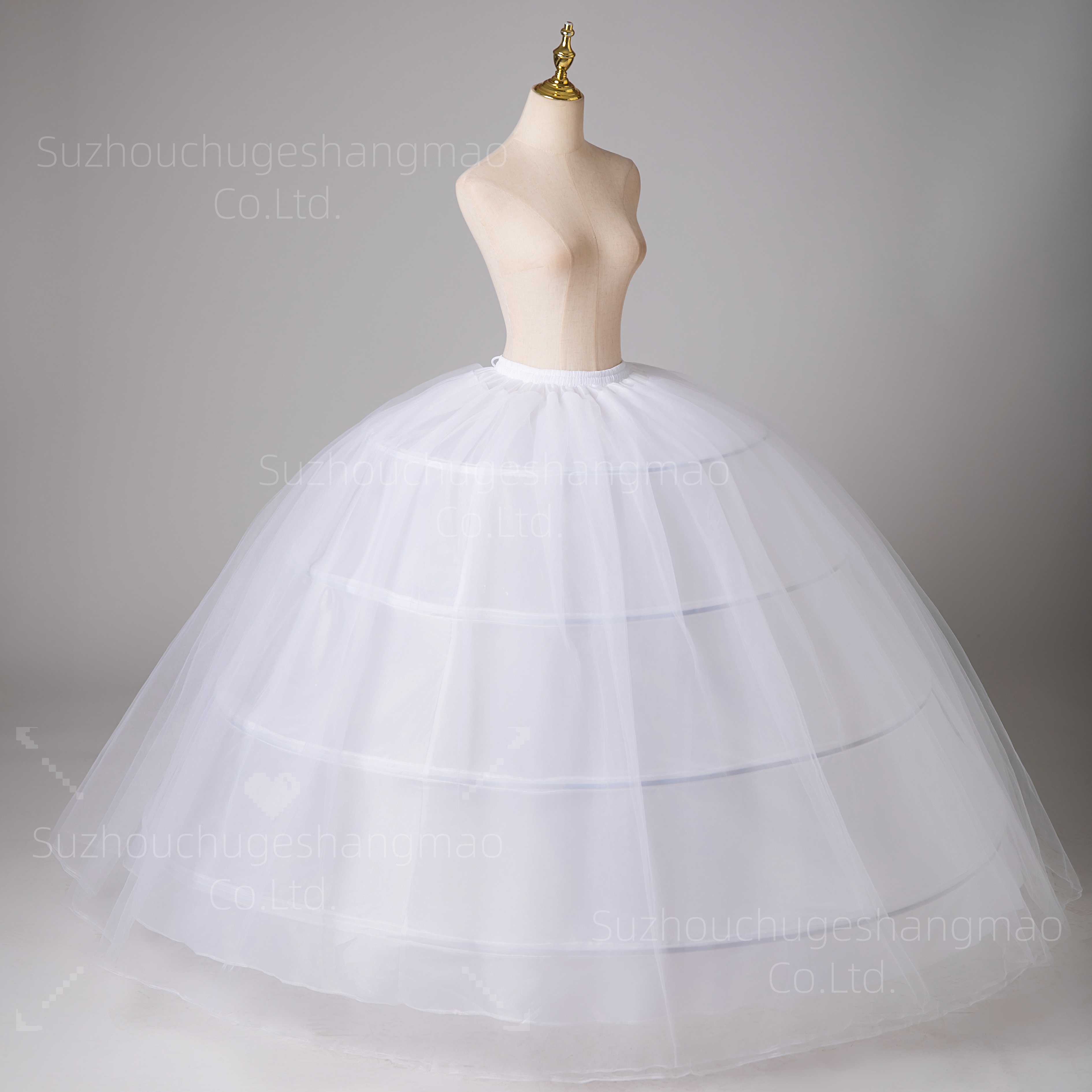 AliExpress New Hot Sell 4 Hoops Big White Petticoat Super Fluffy Crinoline Slip Underskirt For Wedding Dress Bridal Gown In Stock, view 5