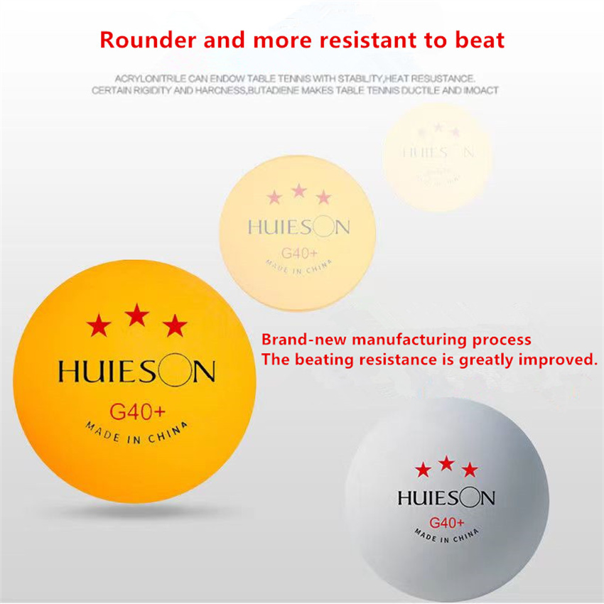 AliExpress New Huieson 3 Star 20~100 PCS ABS 40+ Material Professional Table Tennis Balls TTF Table Tennis Ping Pong Balls For Competition, view 3