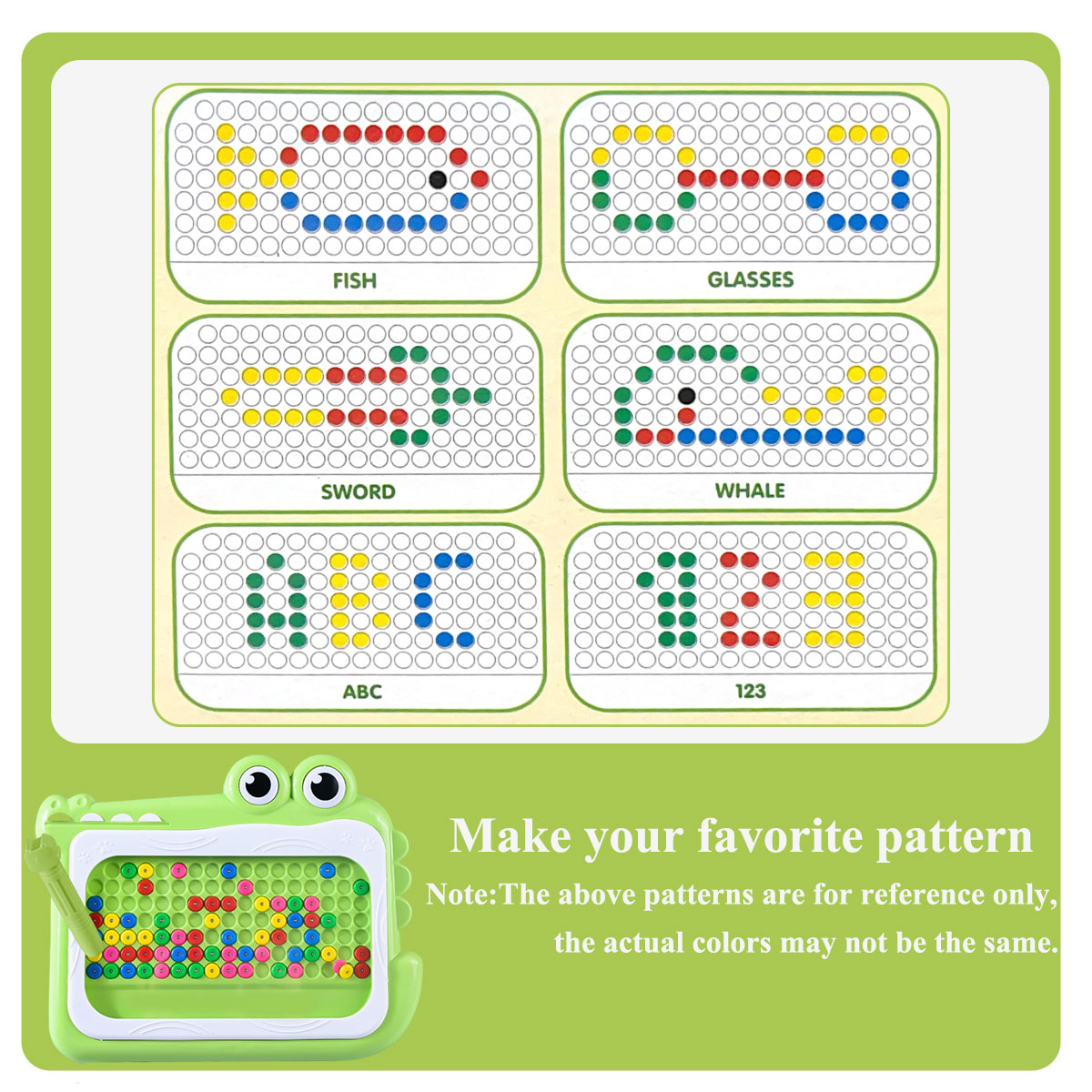 AliExpress New Kids Magnetic Beads Doodle Board with Puzzle Pen Drawing Toys for Children 3-8 Years Montessori Game Education Gift, view 3