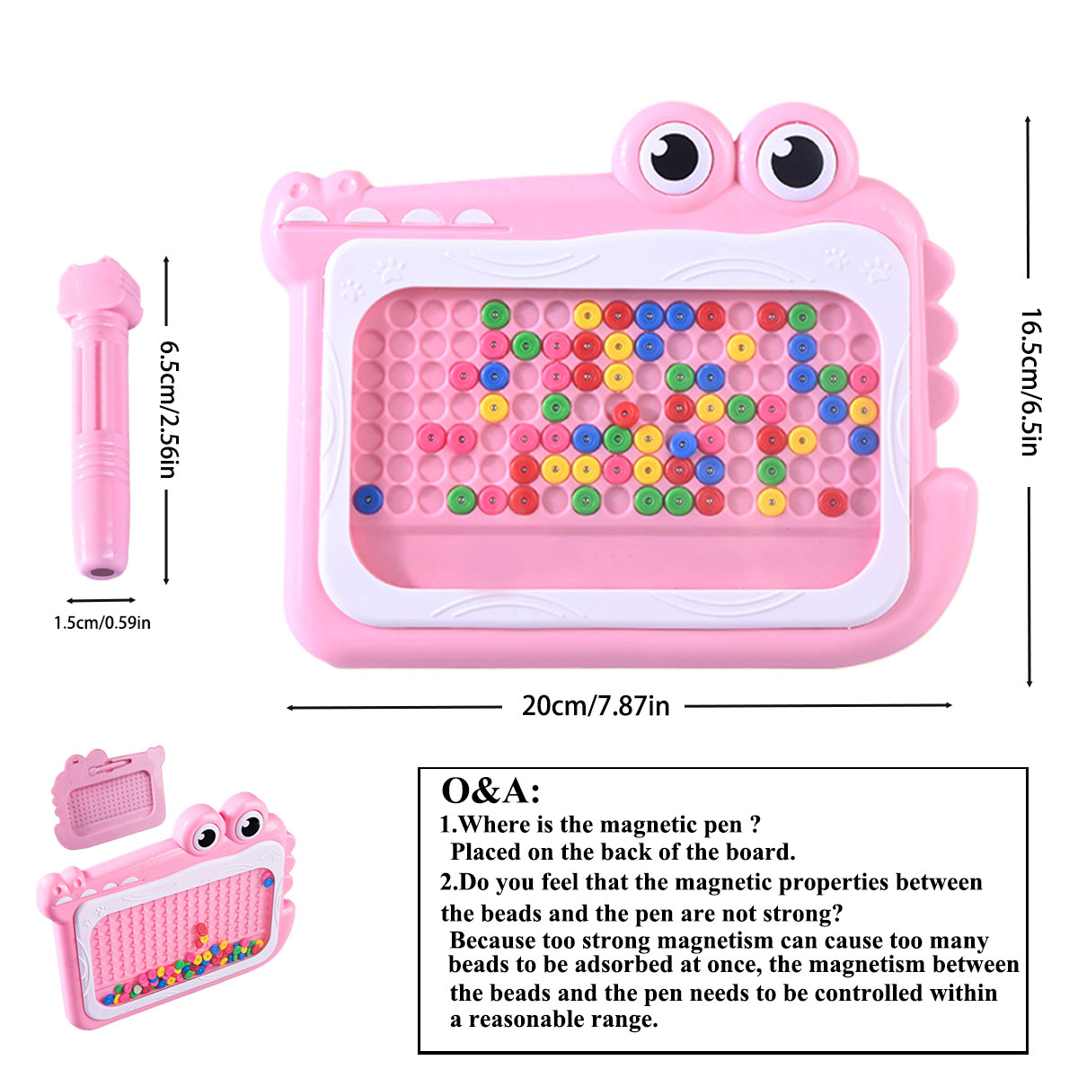 AliExpress New Kids Magnetic Beads Doodle Board with Puzzle Pen Drawing Toys for Children 3-8 Years Montessori Game Education Gift, view 4