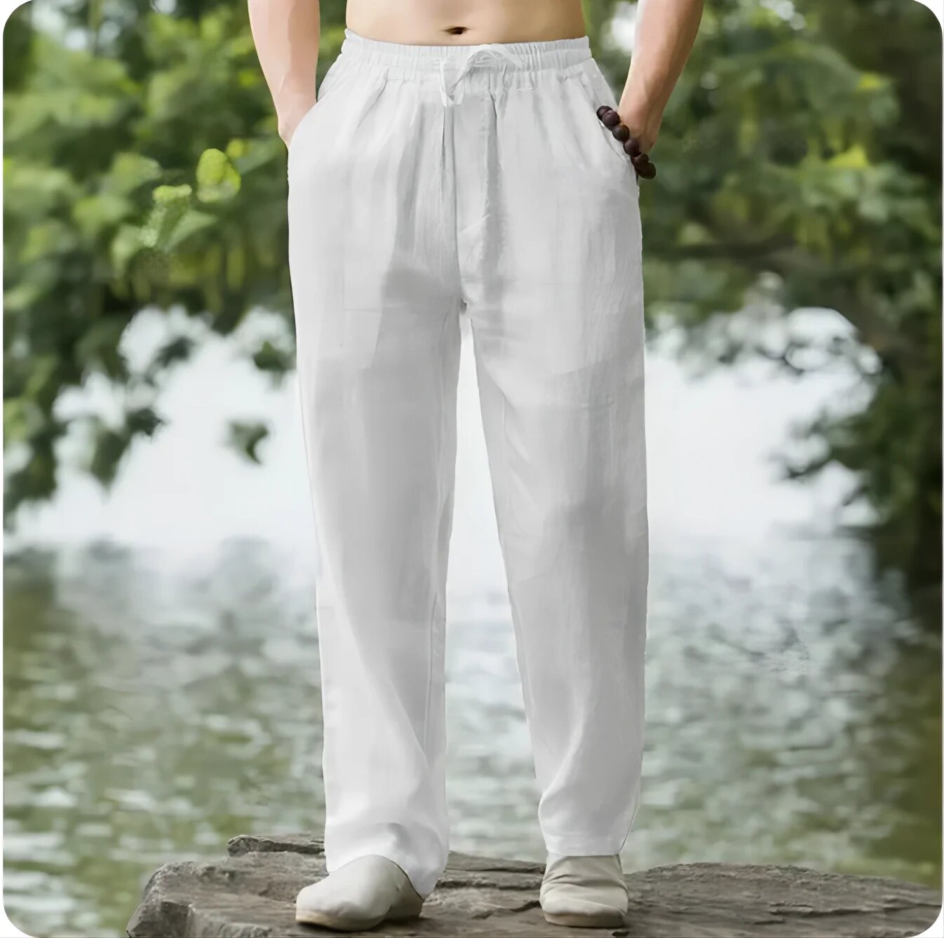 AliExpress Men's Cotton Linen Beach Joggers