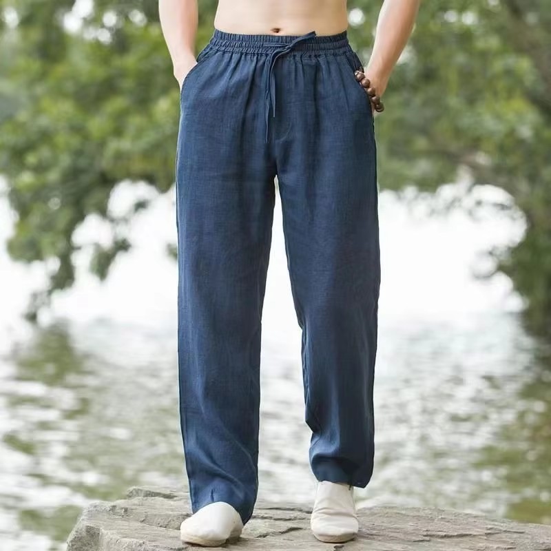 AliExpress Men's Cotton Linen Beach Joggers, view 5