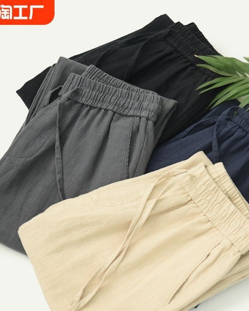 AliExpress Men's Cotton Linen Beach Joggers, view 6