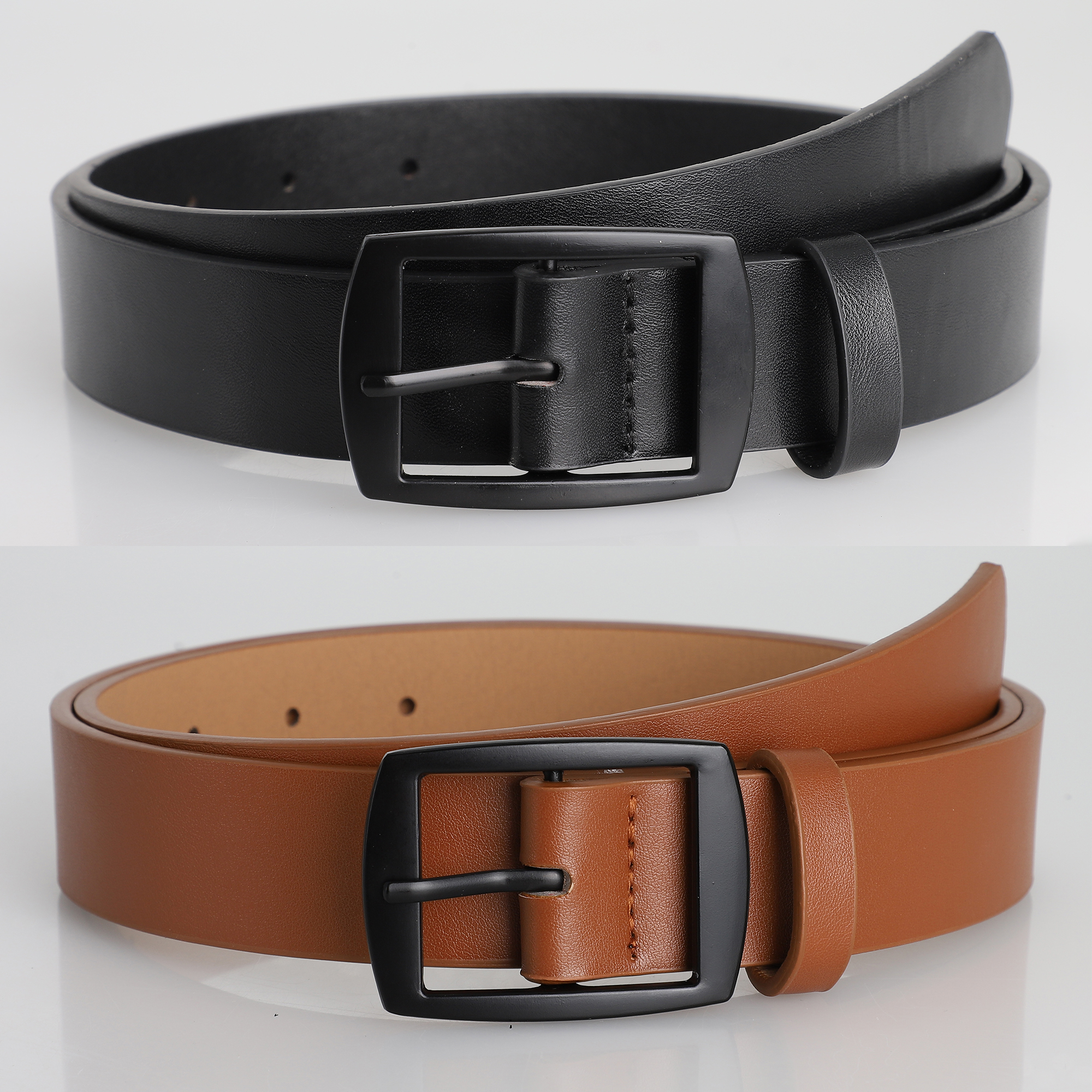 AliExpress Men's PU Leather Belt with Metal Pin Buckle