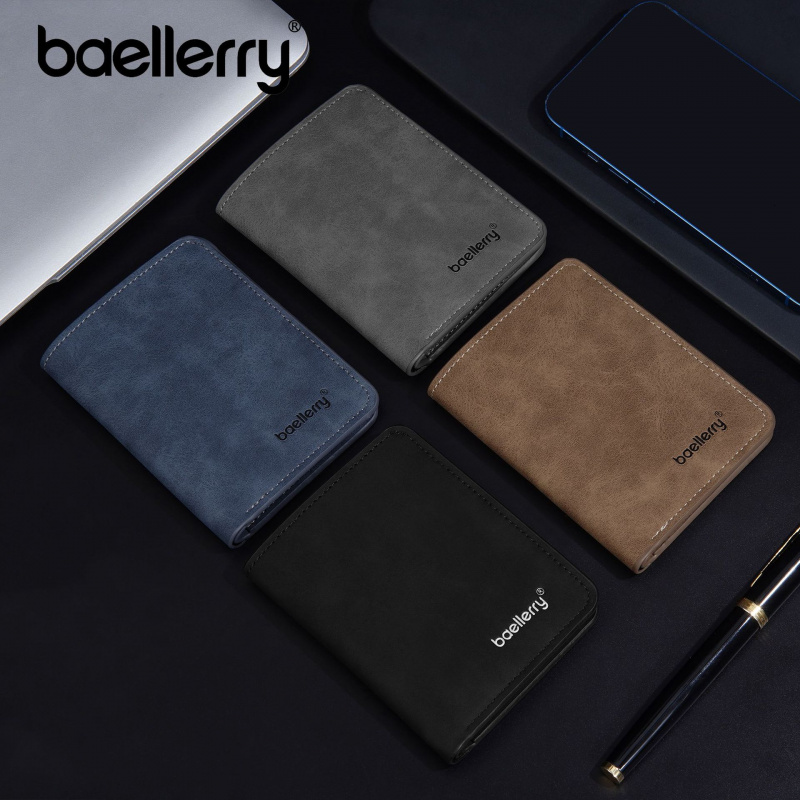 AliExpress New Men's Short Wallet Cardholder Combo Anti-Theft Minimalist PU Leather