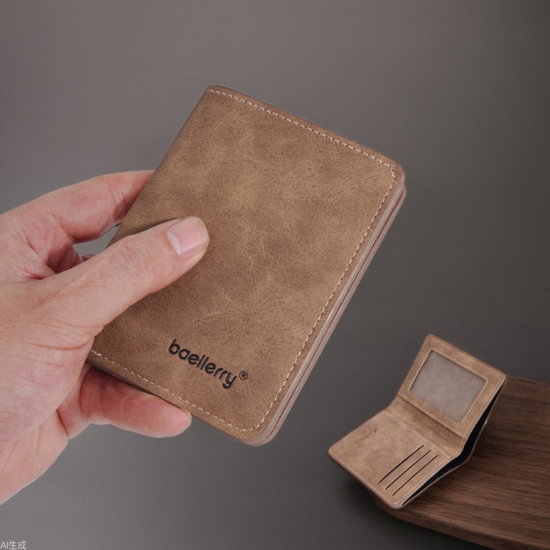 AliExpress New Men's Short Wallet Cardholder Combo Anti-Theft Minimalist PU Leather, view 2
