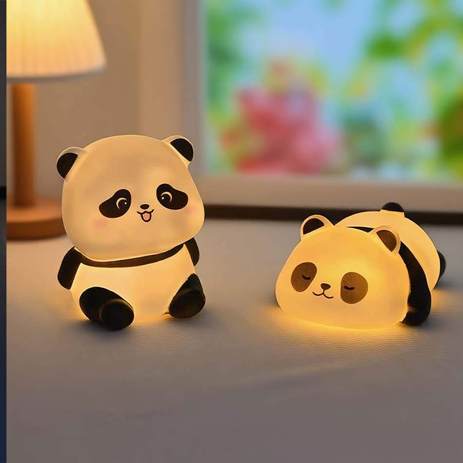 AliExpress New Panda LED Night Light Living Room Cute Panda Plastic Lamp Bedside Decor Creative Kids Night Light Birthday Gift Decoration