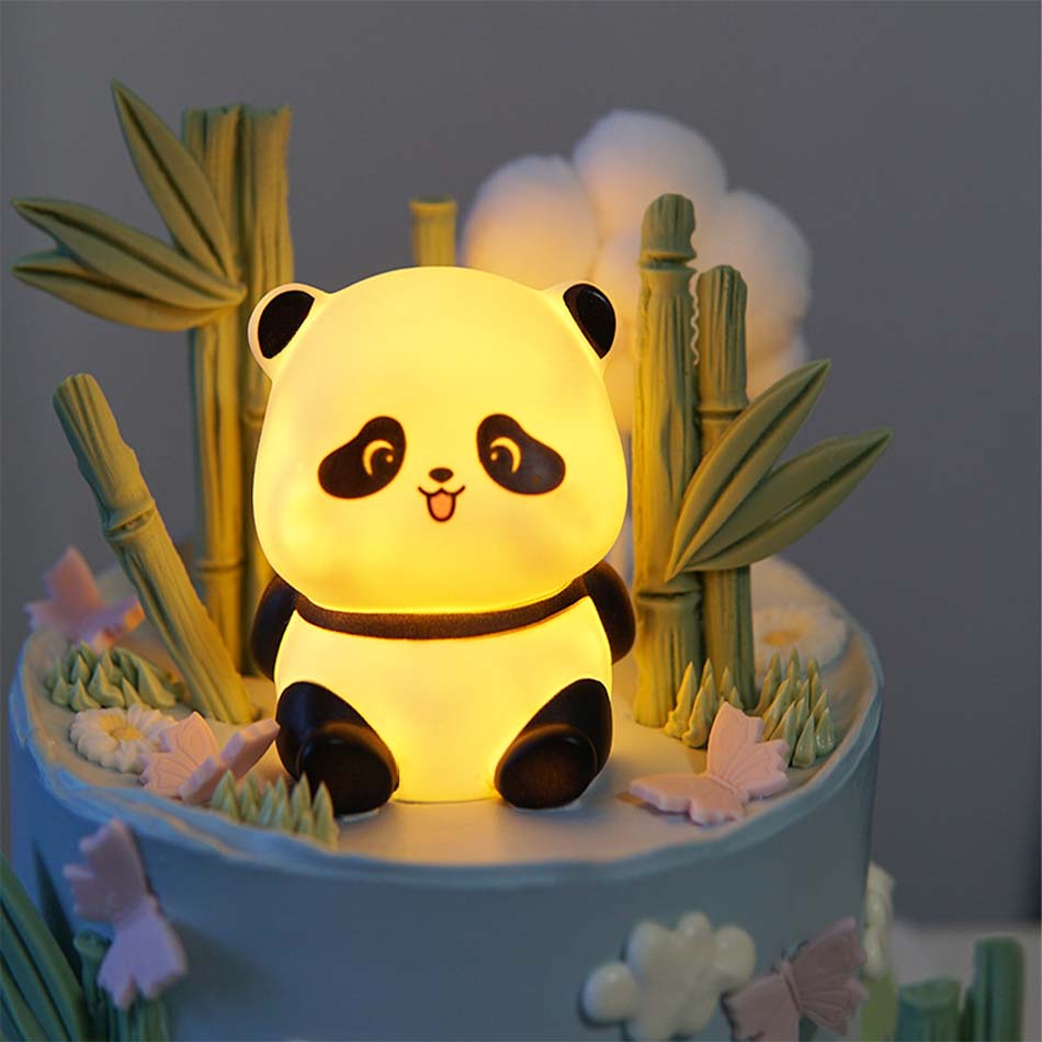 AliExpress New Panda LED Night Light Living Room Cute Panda Plastic Lamp Bedside Decor Creative Kids Night Light Birthday Gift Decoration, view 5