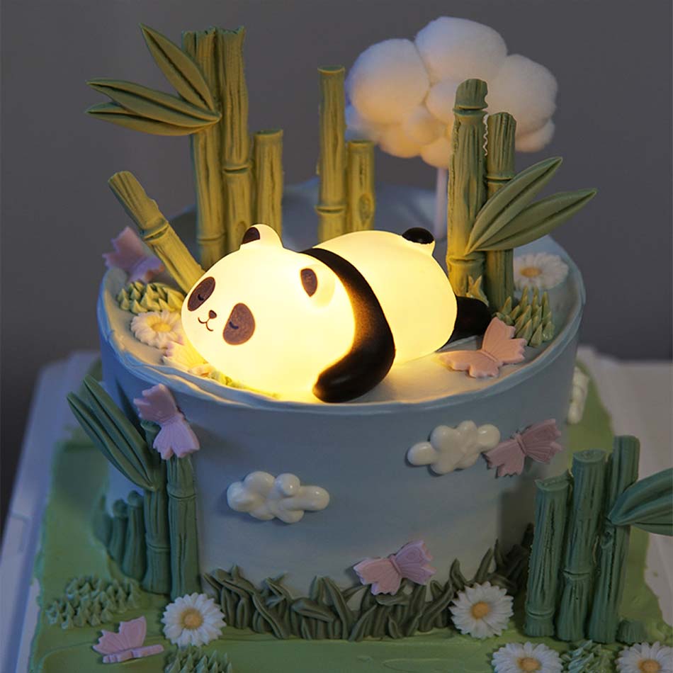 AliExpress New Panda LED Night Light Living Room Cute Panda Plastic Lamp Bedside Decor Creative Kids Night Light Birthday Gift Decoration, view 6