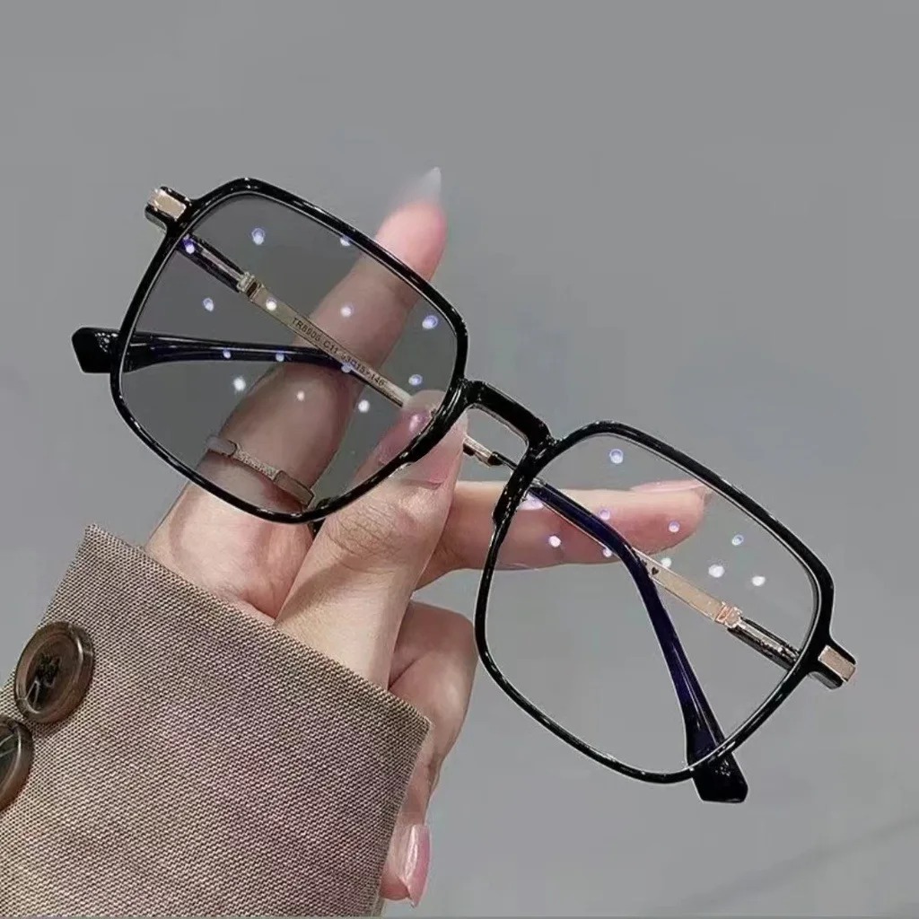AliExpress New Photochromic Anti Radiation Glasses Metal Eyeglass For Woman Men, view 2