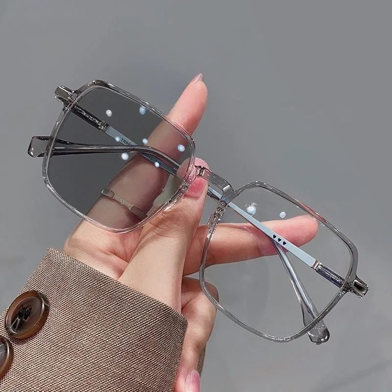 AliExpress New Photochromic Anti Radiation Glasses Metal Eyeglass For Woman Men, view 3
