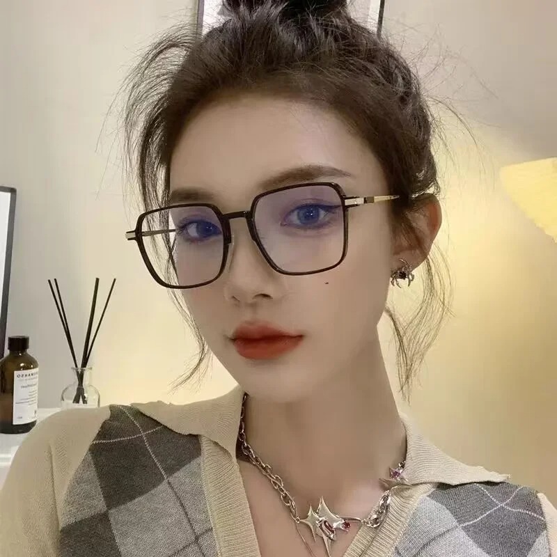 AliExpress New Photochromic Anti Radiation Glasses Metal Eyeglass For Woman Men, view 5