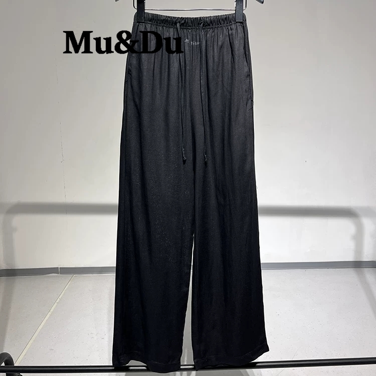 AliExpress New Pink Drawstring Straight Sweatpants Women Spring Summer Wide Leg Beach Beach Pants Vintage Streetwear Casual Sports Trousers, view 5