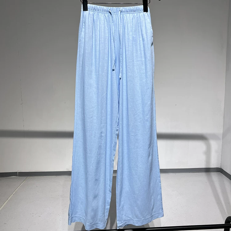 AliExpress New Pink Drawstring Straight Sweatpants Women Spring Summer Wide Leg Beach Beach Pants Vintage Streetwear Casual Sports Trousers, view 6