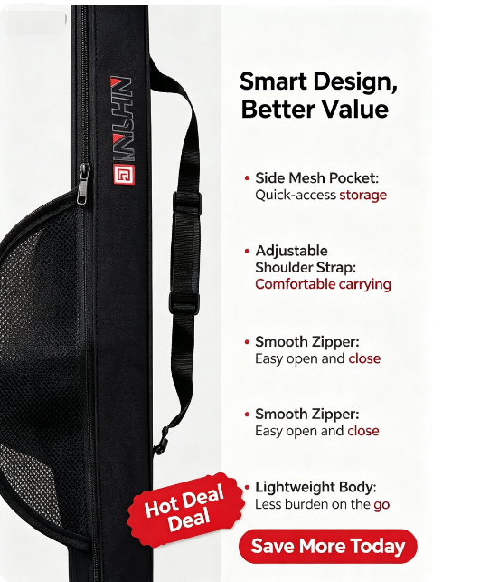 AliExpress Folding Fishing Rod Bag with Shoulder Strap, view 3