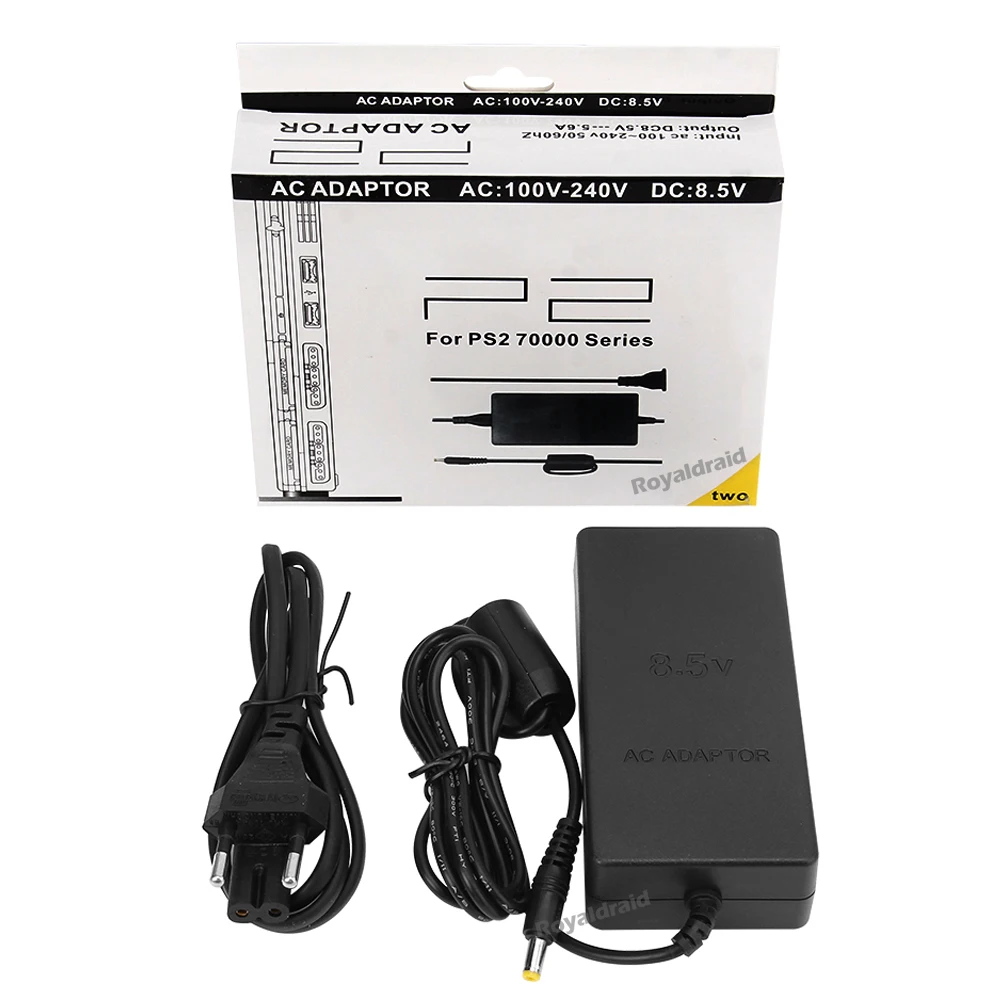 AliExpress NEW Power Supply For PS2 Replacement AC Adapter Charger Cable Cord 100‑240V DC 8.5V for PS2 Slim 70000 Console EU Plug / US Plug