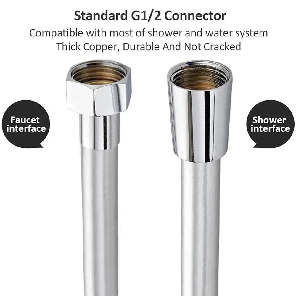 AliExpress new PVC Handheld Shower Head Hose Universal Flexible Anti Winding Explosion-proof Water Tube Bathroom Faucet Hose Extension Pipe, view 4