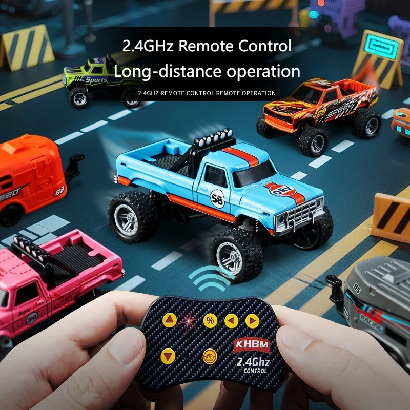 AliExpress New RC Car MINI Alloy 1/64 Remote Control Car Convenient to Carry 60 Minutes of Work Time Children's Gifts Electronic Toys, view 4
