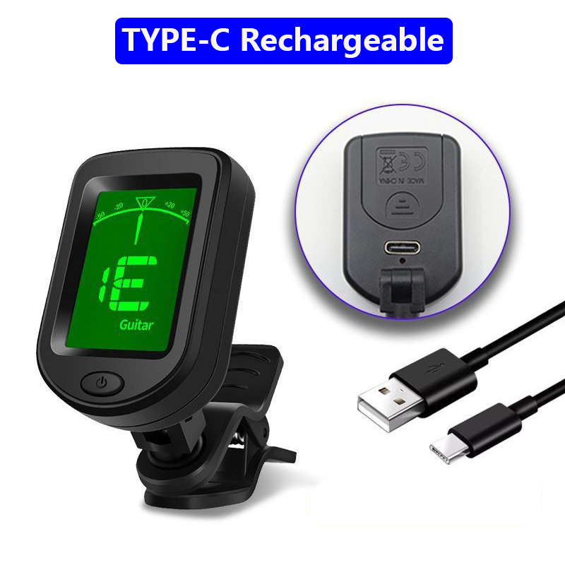 AliExpress NEW Rechargeable Guitar Tuner For All Instruments Clip on Electronic Tuner for Guitar Bass Ukulele Violin Mandolin Banjo
