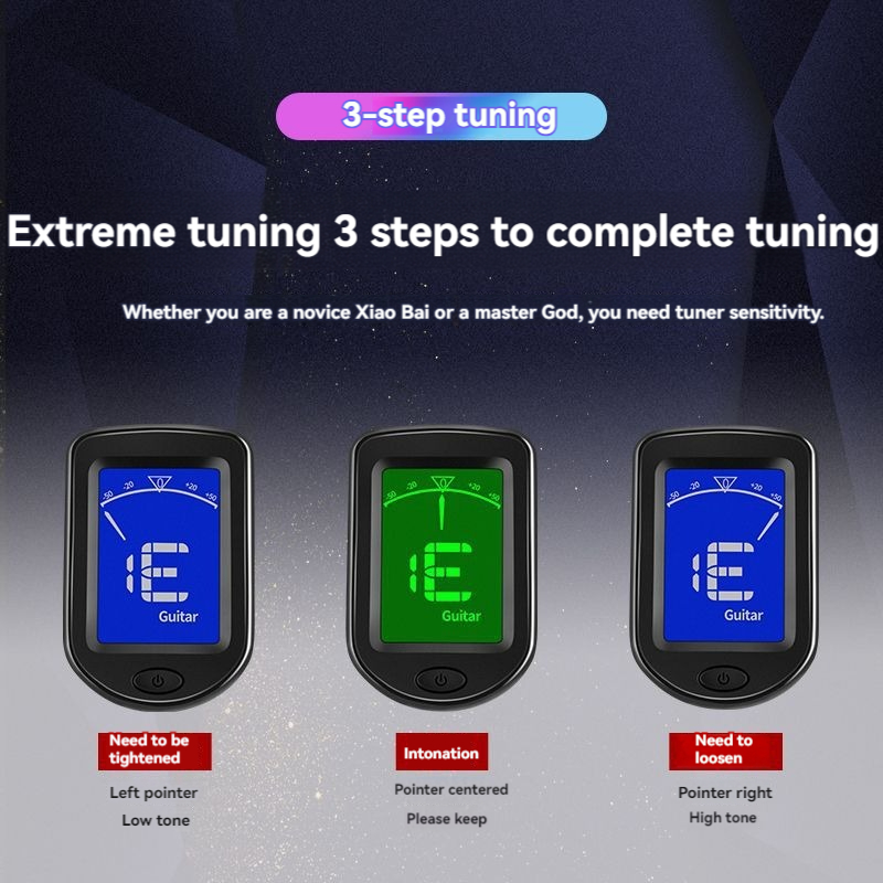 AliExpress NEW Rechargeable Guitar Tuner For All Instruments Clip on Electronic Tuner for Guitar Bass Ukulele Violin Mandolin Banjo, view 4