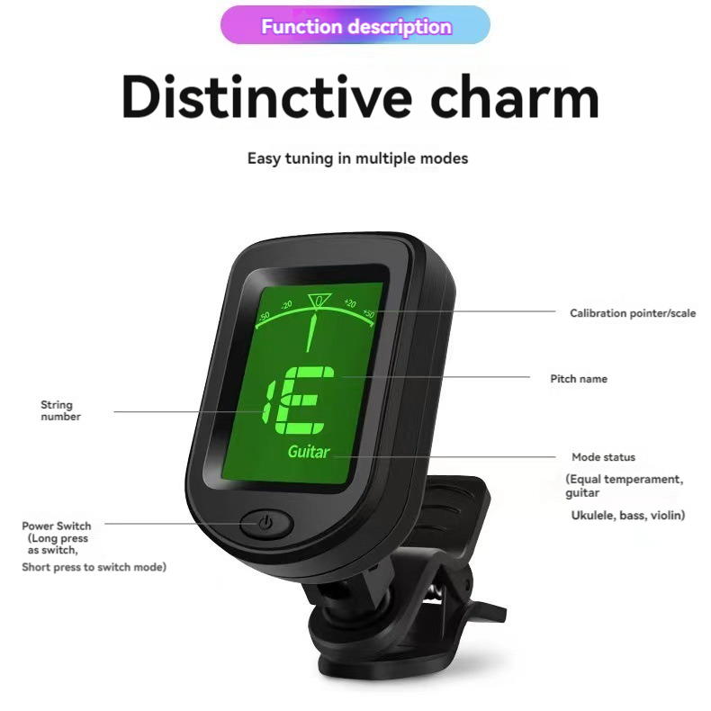 AliExpress NEW Rechargeable Guitar Tuner For All Instruments Clip on Electronic Tuner for Guitar Bass Ukulele Violin Mandolin Banjo, view 5
